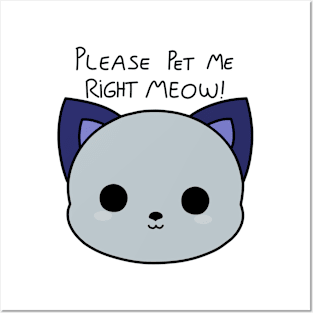 Please pet me right meow! Posters and Art